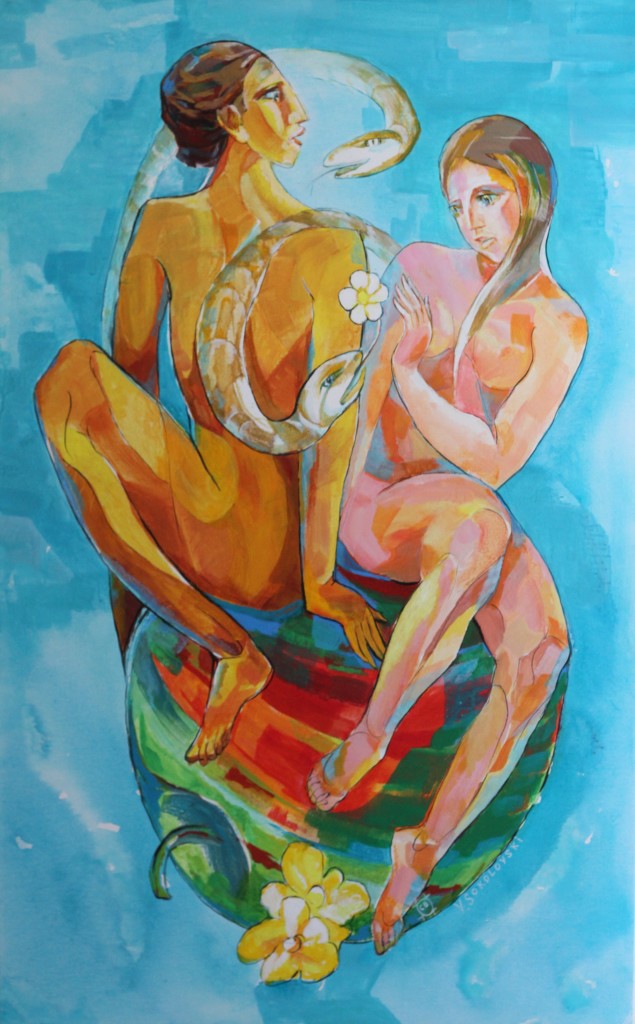 Adam and Eve - acrylic on canvas, 48x30 - Valeri Sokolovski