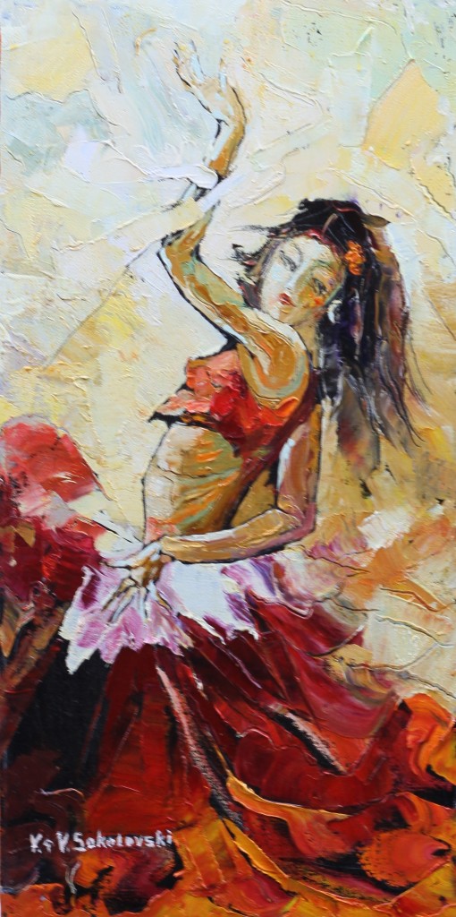 Dancer - Oil on canvas, 20x 16 - Valeri Sokolovski