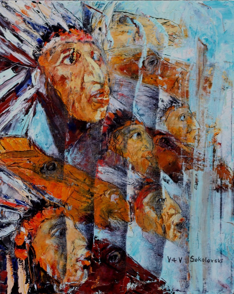 First Nations Spirit - Oil on canvas, 20x26 - Valeri Sokolovski