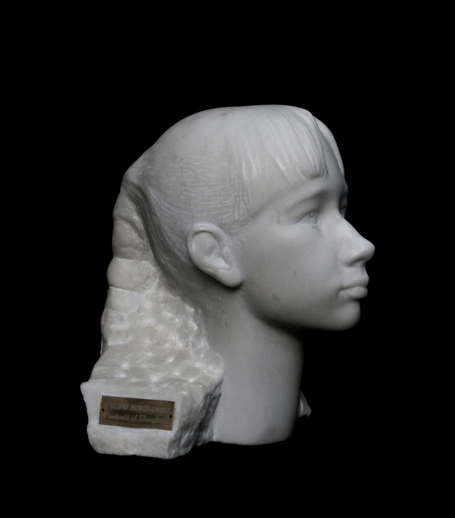 Portrait of Daughter - Italian carrera marble - 13inches - Valeri Sokolovski