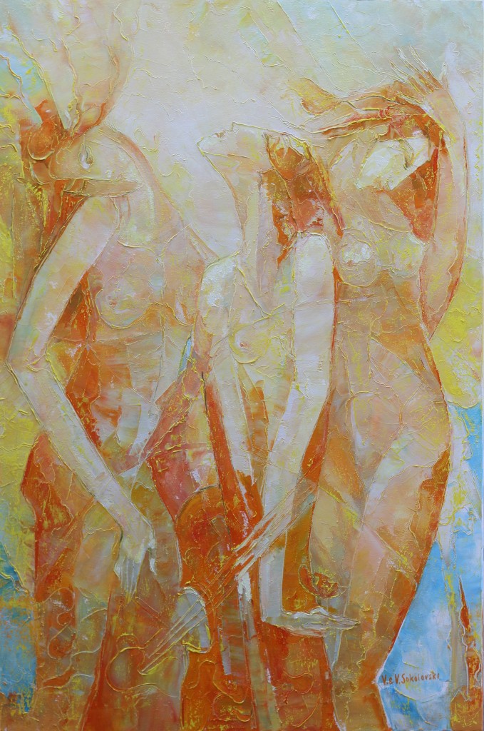 Three Muses - Oil on canvas, 36x24 - Valeri Sokolovski