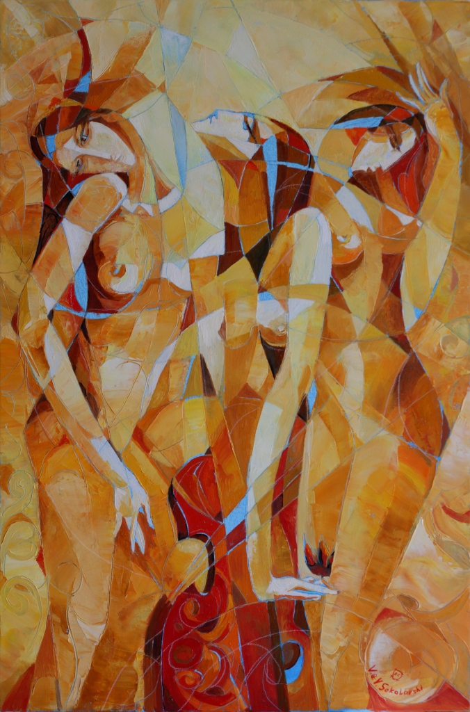 Three Muses - Oil on canvas - 36 x 24 - Valeri Sokolovski - artofvaleri.com