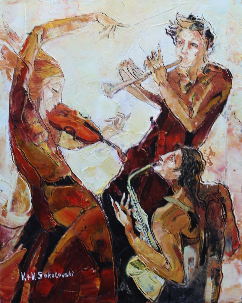 Trio - Oil on canvas, 20x16 - Valeri Sokolovski